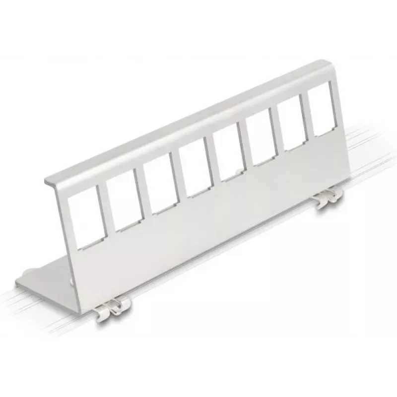 Suporte metálico Keystone Delock 8 portas para calha DIN (90657)