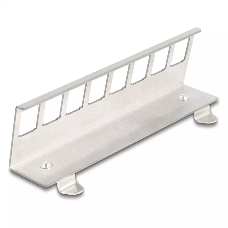 Suporte metálico Keystone Delock 8 portas para calha DIN (90657)