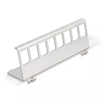 Suporte metálico Keystone Delock 8 portas para calha DIN (90657)