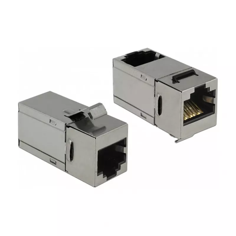 Módulo Keystone Delock RJ45 fêmea para RJ45 fêmea Cat.6 STP 90° 86371
