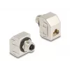 Delock Adaptador M12 X-codificado 8 polos conector fêmea para conector fêmea RJ45 Cat.6A STP Metal 60685