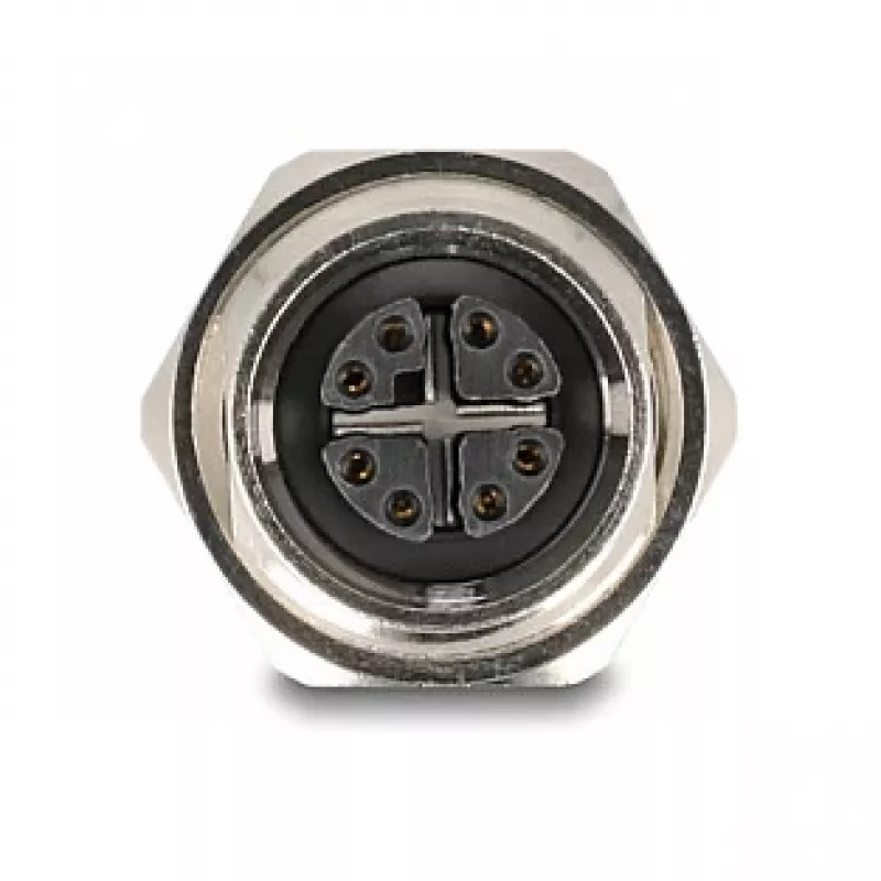 Delock Adaptador M12 X-codificado 8 polos conector fêmea para conector fêmea RJ45 Cat.6A STP Metal 60685