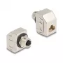 Delock Adaptador M12 X-codificado 8 polos conector fêmea para conector fêmea RJ45 Cat.6A STP Metal 60685