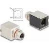 Delock Adaptador M12 codificação X 8 Pin conector fêmea para conector fêmea RJ45 Cat.6A STP blindado reto