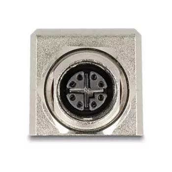 Delock Adaptador M12 codificação X 8 Pin conector fêmea para conector fêmea RJ45 Cat.6A STP blindado reto