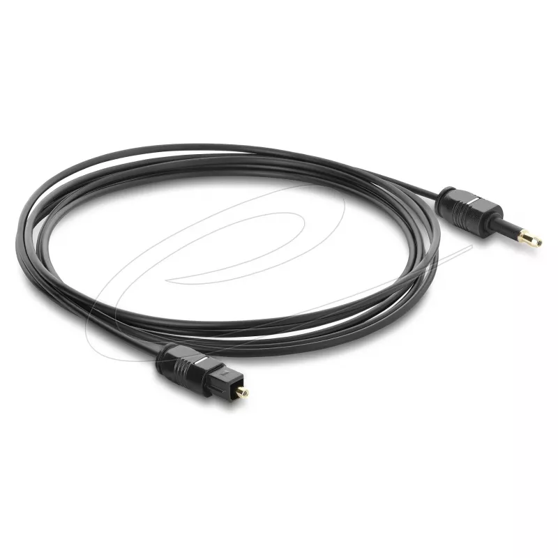 Delock cabo de áudio ótico – Mini TOSLINK 3,5 mm para TOSLINK, 2 m, preto