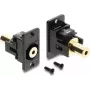 Adaptador de áudio Delock para montagem em painel, 3,5 mm, ficha para ficha, 4 pinos, dourado, preto 91223