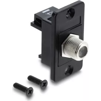 Delock Adaptador de encastrar conector fêmea F para conector fêmea F preto 91188