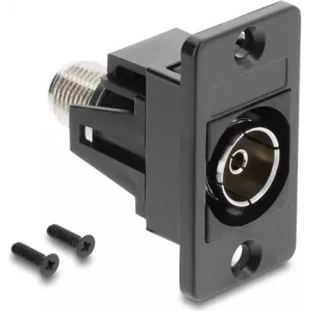 DELOCK Adaptador de encastrar IEC C14 para conector fêmea F preto 91195