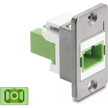 Delock acoplamento SC Simplex para montagem em painel prateado / verde-claro / branco 91103