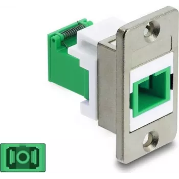 Acoplador Delock SC simplex para montagem em painel com tampa de proteção laser 91104