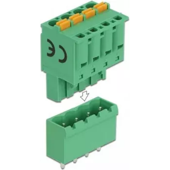 Conjunto de blocos de terminais Delock para PCB 4 polos 5,08 mm passo vertical (66501)
