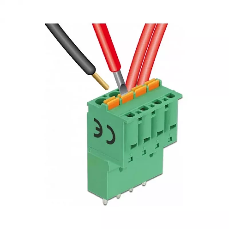 Conjunto de blocos de terminais Delock para PCB 4 polos 5,08 mm passo vertical (66501)