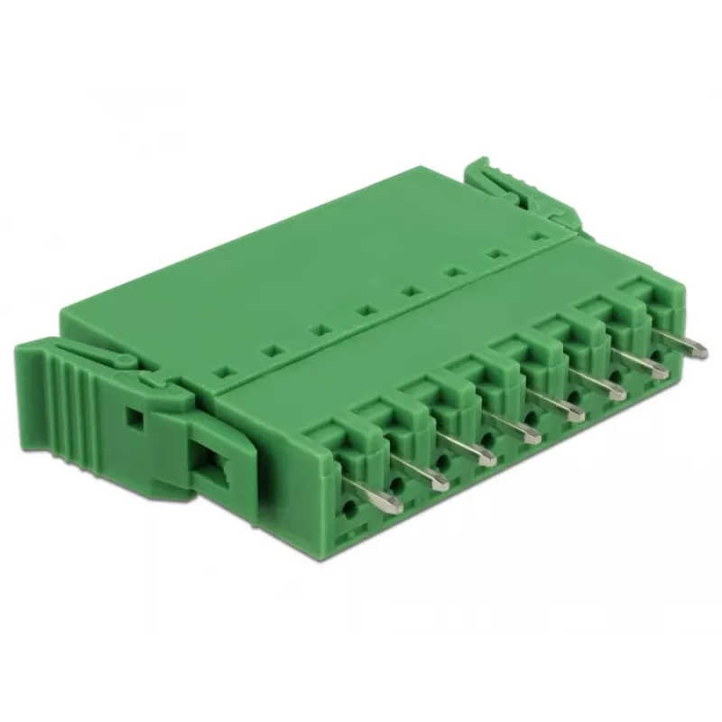Delock Conjunto de blocos de terminais PCB 8 pinos, passo 3,81 mm, vertical, verde (10 unid.) 65974