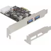 Delock placa PCI Express x1 para 2 x USB 3.2 Gen 1 Type-A, low-profile