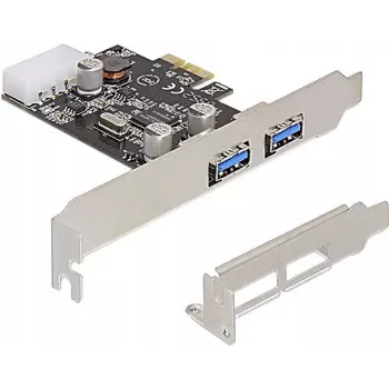 Delock placa PCI Express x1 para 2 x USB 3.2 Gen 1 Type-A, low-profile