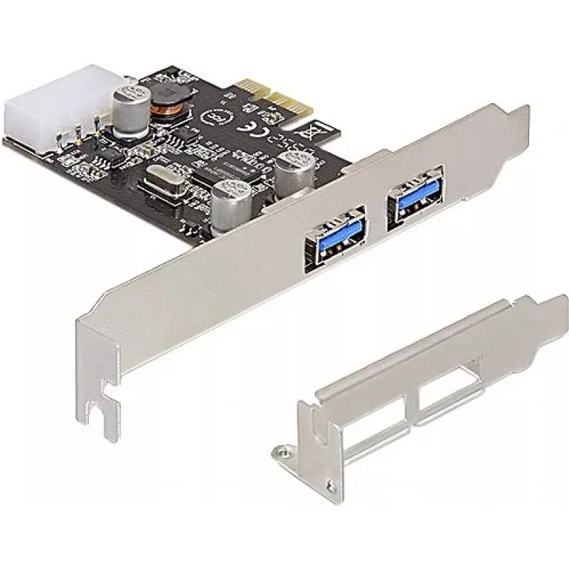 Delock placa PCI Express x1 para 2 x USB 3.2 Gen 1 Type-A, low-profile