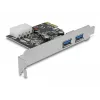 Delock placa PCI Express x1 para 2 x USB 3.2 Gen 1 Type-A, low-profile
