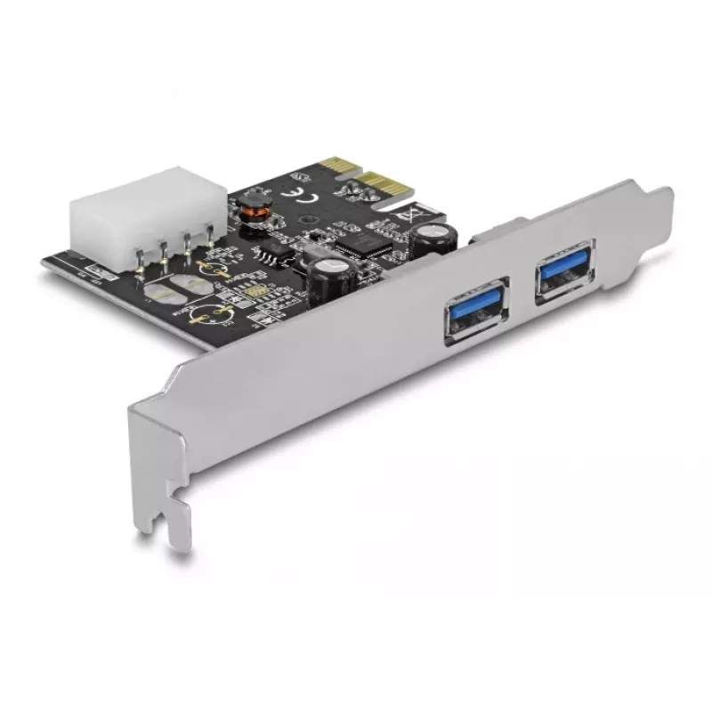 Delock placa PCI Express x1 para 2 x USB 3.2 Gen 1 Type-A, low-profile