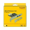 Delock placa PCI Express x1 para 2 x USB 3.2 Gen 1 Type-A, low-profile