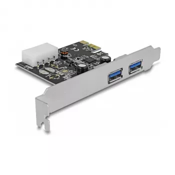 Delock placa PCI Express x1 para 2 x USB 3.2 Gen 1 Type-A, low-profile