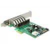 Delock Placa PCI Express x1 para 6 x USB 3.0 externas + 1 x interna