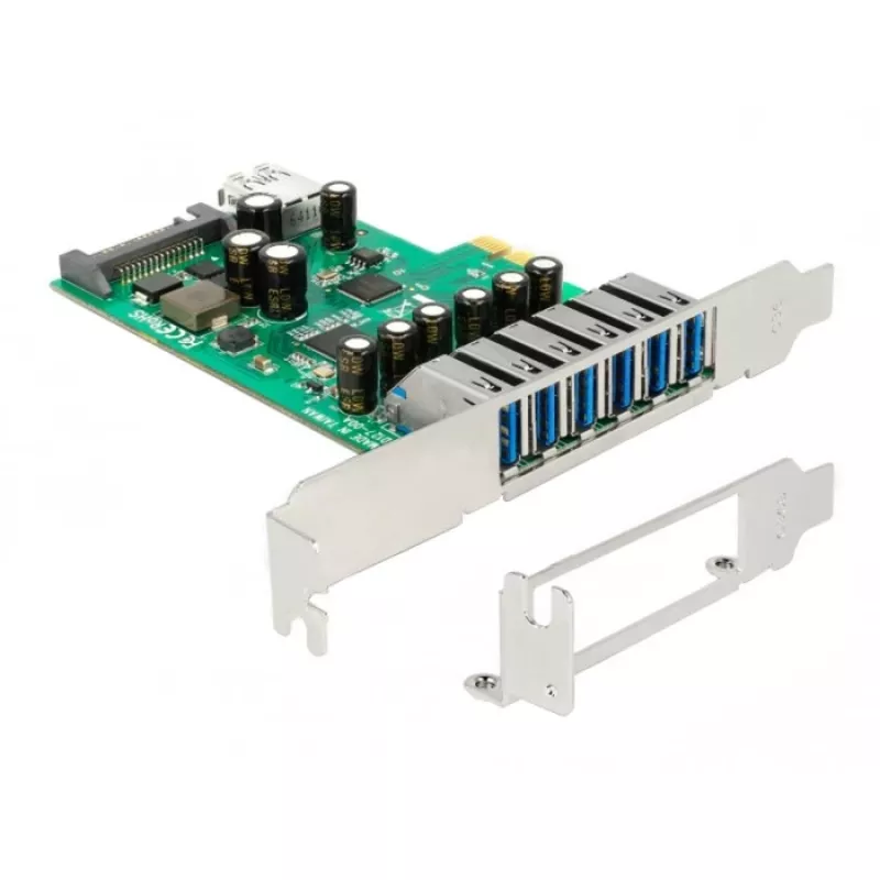 Delock Placa PCI Express x1 para 6 x USB 3.0 externas + 1 x interna