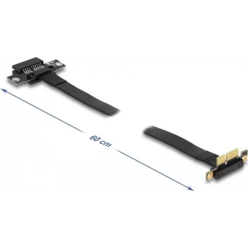 Delock Placa riser PCI Express x1 com conector angular de 90° e cabo de 60 cm