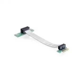Delock placa riser PCI Express x1 para x1 com cabo flexível, 13 cm, orientada para a esquerda