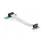 Delock placa riser PCI Express x1 para x1 com cabo flexível, 13 cm, orientada para a esquerda