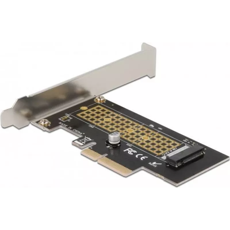 Delock placa PCI Express x4 para 1 x NVMe M.2 Key M interno de 80 mm - fator de forma Low Profile 90047