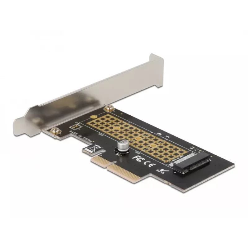 Delock placa PCI Express x4 para 1 x NVMe M.2 Key M interno de 80 mm - fator de forma Low Profile 90047