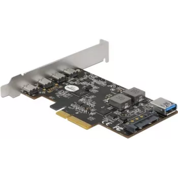Placa Delock PCI Express x4 para 4 x USB Type-C + 1 x USB Type-A - SuperSpeed USB 10 Gbps - formato Low Profile, controlador USB