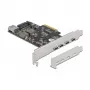 Placa Delock PCI Express x4 para 4 x USB Type-C + 1 x USB Type-A - SuperSpeed USB 10 Gbps - formato Low Profile, controlador USB