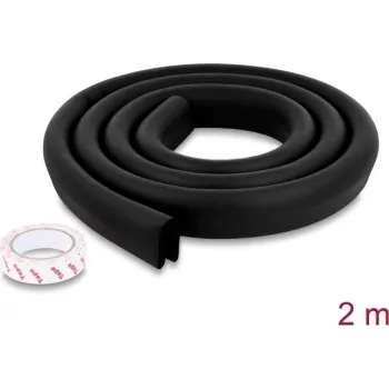 Delock perfil de proteção de arestas em espuma de PE 35 x 12 mm, 2 m, preto 18486