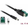 Cabo USB Powered Delock - ficha USB PlusPower (12V) para ficha DC 2,1/5,5mm - 12V - 4m - preto
