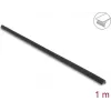Perfil de proteção de arestas estriado autoadesivo em PVC Delock 25 x 25 mm, 1 m, preto 18490