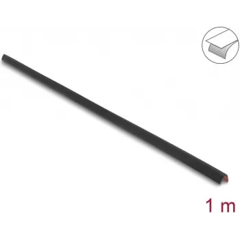 Perfil de proteção de arestas estriado autoadesivo em PVC Delock 25 x 25 mm, 1 m, preto 18490
