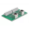 Delock RJ45 2 x conector fêmea para 2 x bloco de terminais com botão de pressão para calha DIN angular (66995)