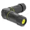 Conector fêmea a fêmea RJ45 Delock Cat.6 com rosca M23 x 1,5 mm, 90° angular, IP68 à prova de pó e água, preto