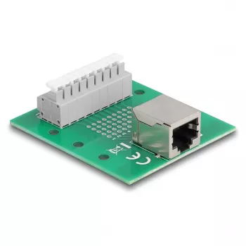 Delock tomada RJ45 para bloco de terminais com botão de pressão para calha DIN 66992