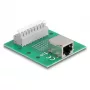 Delock tomada RJ45 para bloco de terminais com botão de pressão para calha DIN 66992