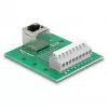 Conector fêmea RJ45 para bloco de terminais com botão de pressão para calha DIN angular (66993)