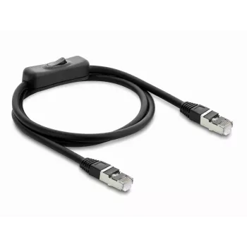 Delock Cabo de rede RJ45 Cat.6 F/UTP 1 m Preto com interruptor