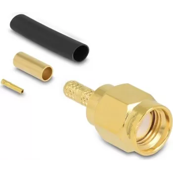 Delock Ficha de Crimpagem RP-SMA para RG-174/RG-316/RG-188, Contactos Dourados, 50 Ohm 91788