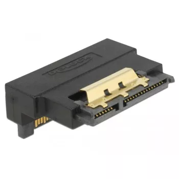 Delock adaptador SATA 22 pinos fêmea para macho com bloqueio – inclinado para baixo
