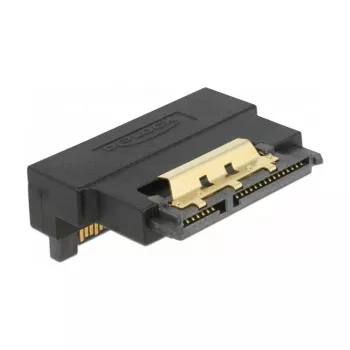 Delock adaptador SATA 22 pinos fêmea para macho com bloqueio – inclinado para baixo