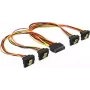 DeLOCK Cabo distribuidor de alimentação SATA - ficha de 15 pinos reta para conector fêmea de 15 pinos angular, 15cm, 3,3/5/12V, com bloqueio, preto/amarelo/vermelho/laranja 60167