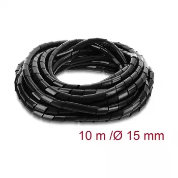 Tubo espiral Delock 15 mm de diâmetro 10 m preto