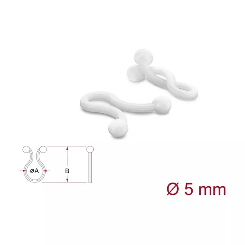 Delock espiral para cabos 5 mm transparente, 100 unid.